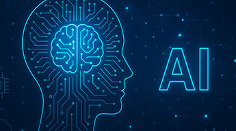 Graphic depicting a human head and the letters AI.